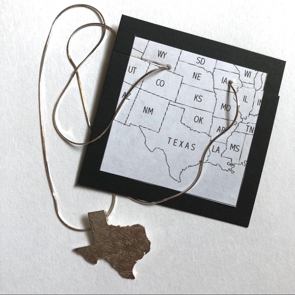 Texas map sterling silver necklace - Picture 4 of 6